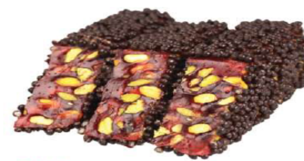 Pomegranate Flavored Pistachio Delight Cut Coated With Crispy Rice Chocolate