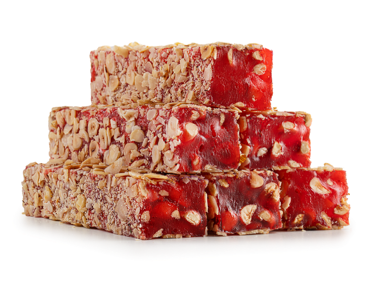 Pomegranate Flavored Hazelnut Delight Cut Coated With Hazelnut Fillets