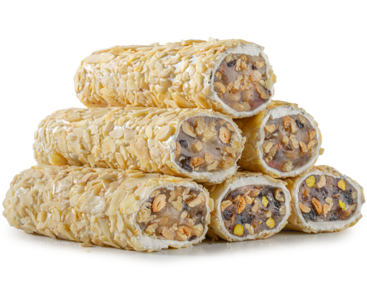 Almond Atom Rolls With Coated Almond Fillets