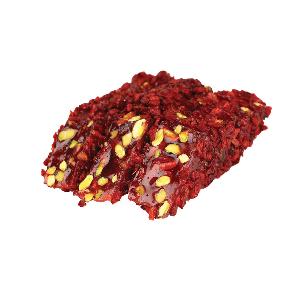 Pomegranate Flavored Pistachio Delight Cut Coated With Wild Grapes
