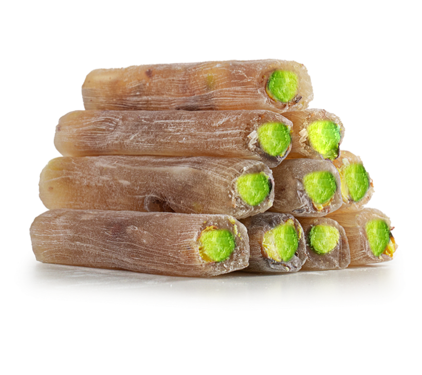 Gum Mastic Flavored Pistachio Roll Coated With Sugar Powder