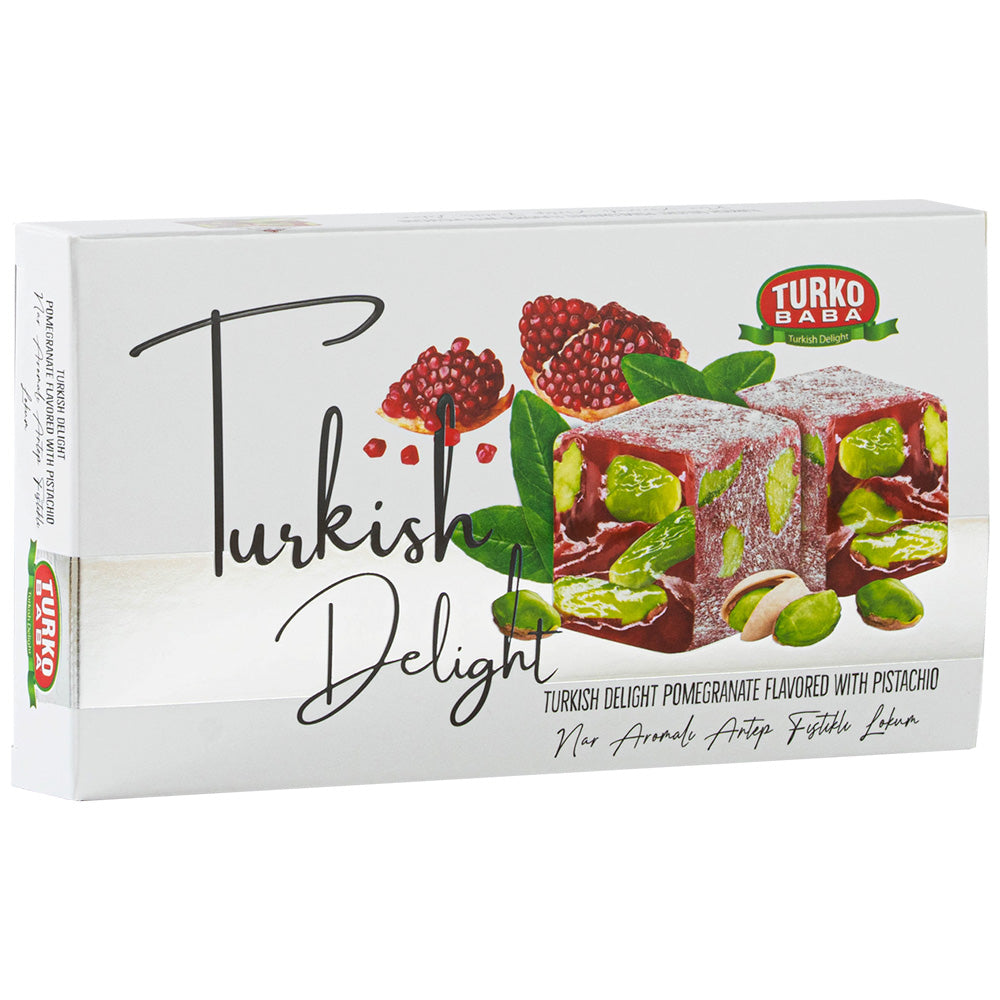 Turkish Delight Pomegranate & Pistachio Flavored Turkish Delight Box 155 Gr