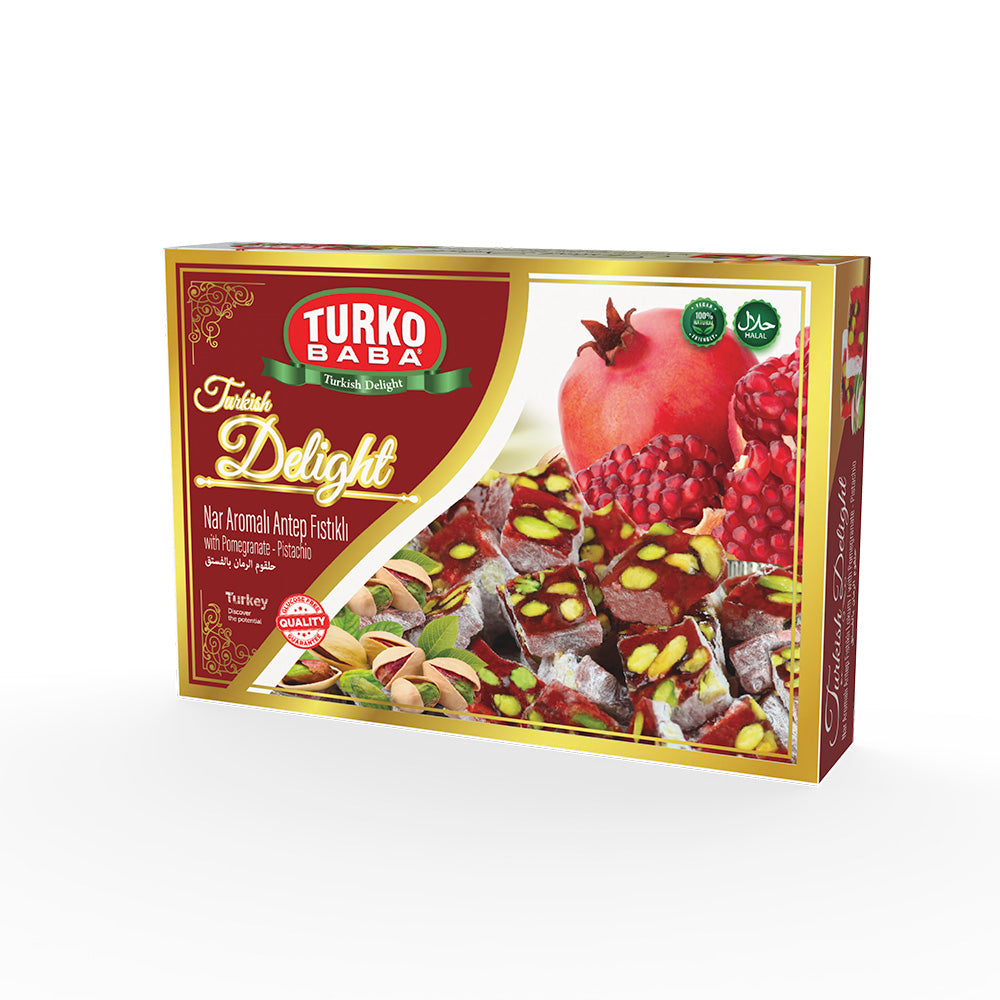 Turkish Delight Pomegranate & Pistachio Flavour With Box 225 Gr