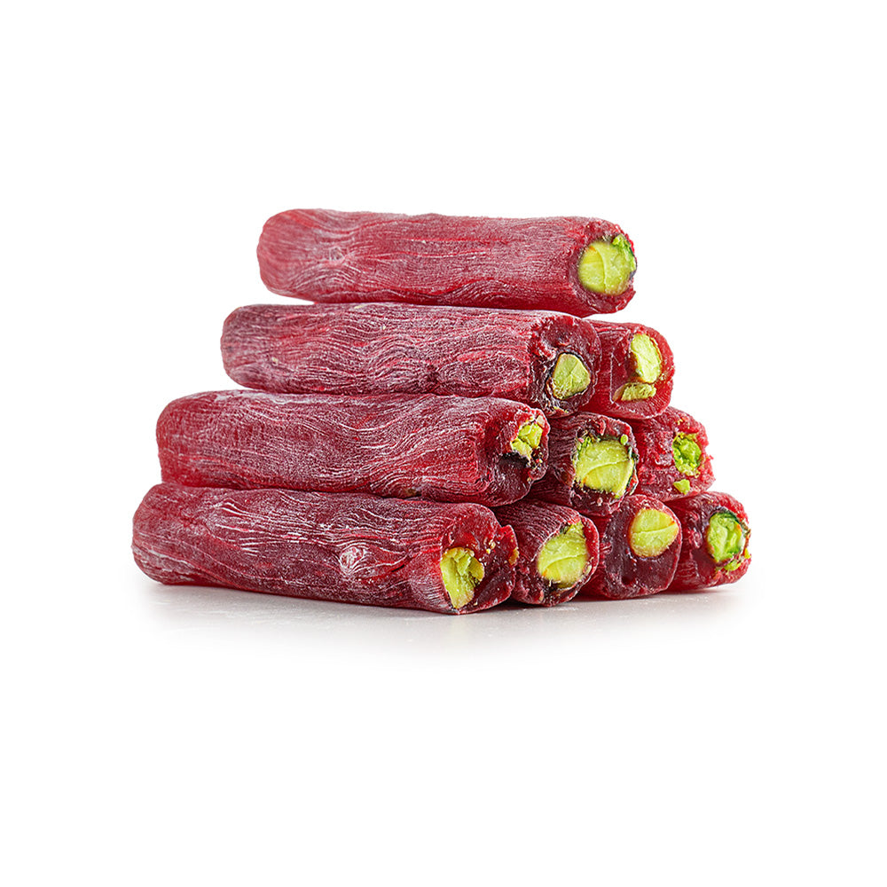 Pomegranate Flavored Pistachio Roll Coated With Sugar Powder