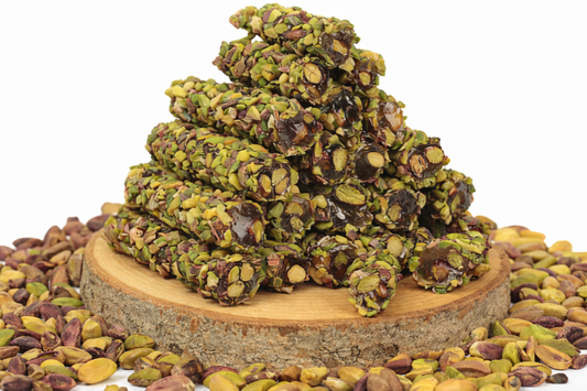 Honey Pistachio Rolls Coated With Pistachio Crumbs