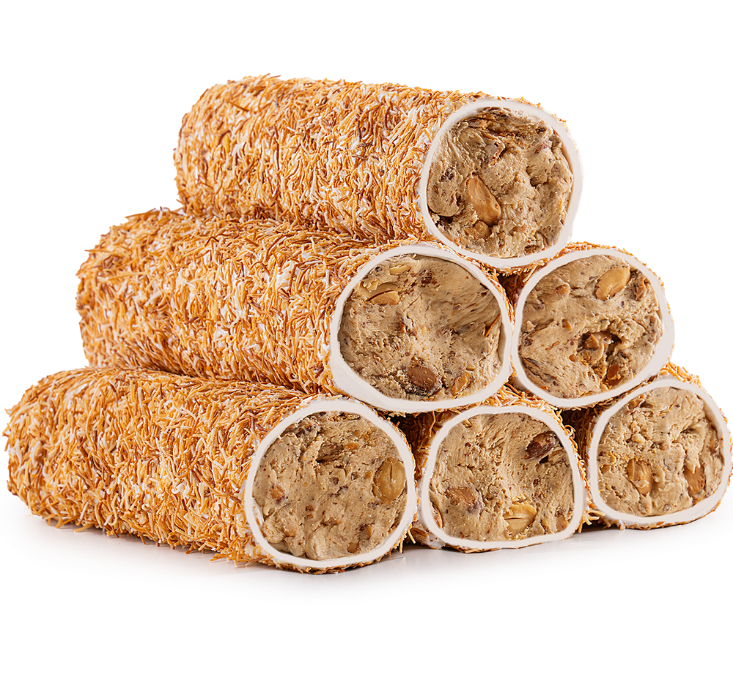 Kadayif & Milk Almond Cream Filled Roll With Coated Kadayif Bogurtlenli Hazelnut Eksili Roll