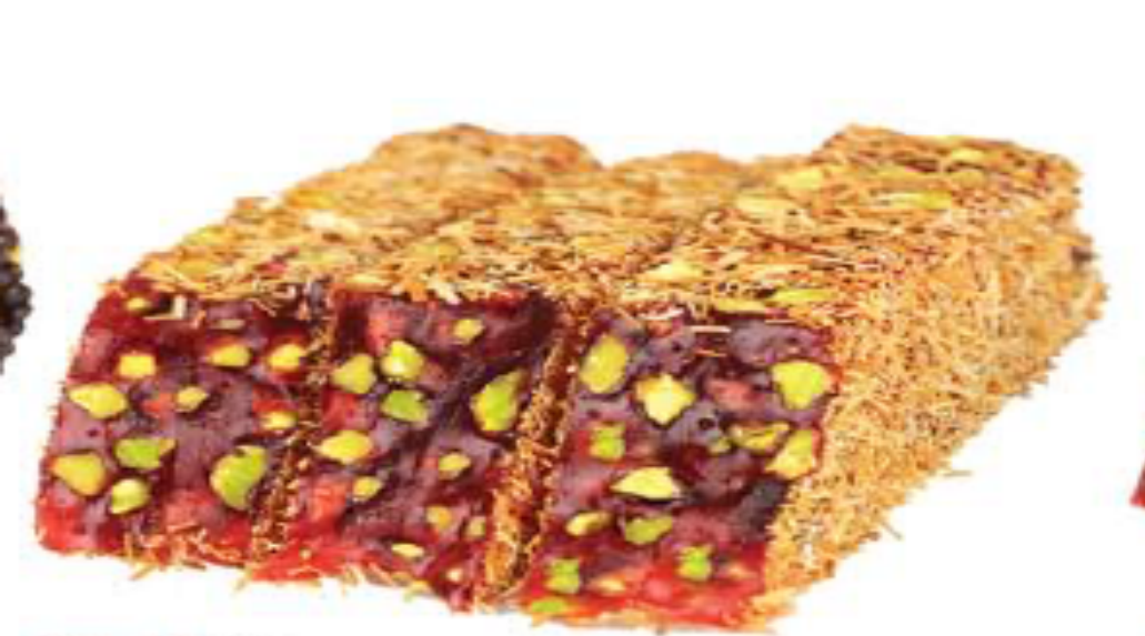 Pomegranate Flavored Pistachio Delight Cut Coated With Kadayif