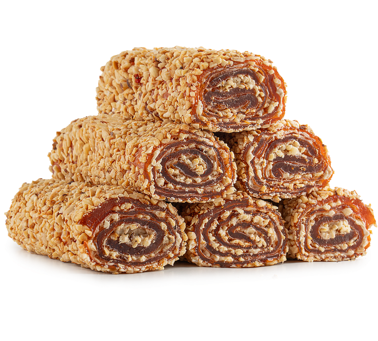 Rice And Hazelnut Rolls With Mango And Hazelnut Winding