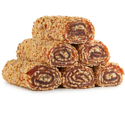 Rice And Hazelnut Rolls With Mango And Hazelnut Winding