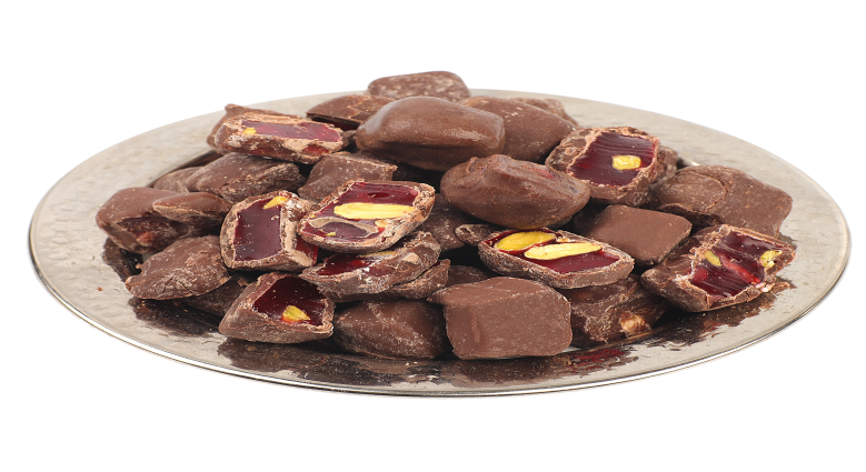Double Chocolate Coated With Pomegranate And Pistachio