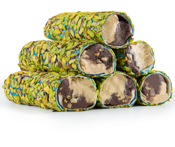 Gokce Turkish Delight Roll Powder Pistachio Fig Cevizli Roll
