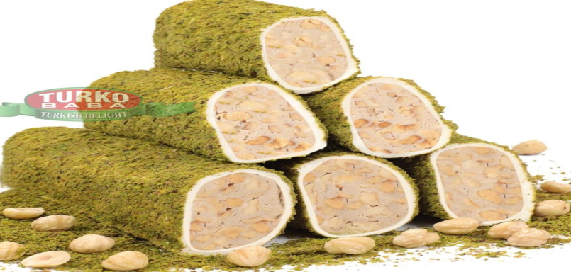 Hazelnut & Milk Cream Filled Roll Coated With Powdered Pistachio