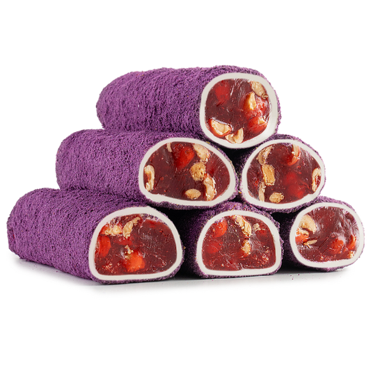 Purple Cake With Milk Strawberry And Hazelnut