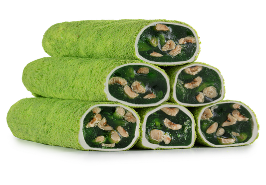 Wrapped - With Green Cake, Milk, Apple And Hazelnut