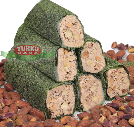 Almond Filled Roll Coated With Kiwi Flavoured Crumbs