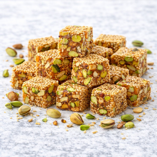 Turkish Delight Pistachio Luxury Sesame Coated Honey Flavour Box 400 Gr