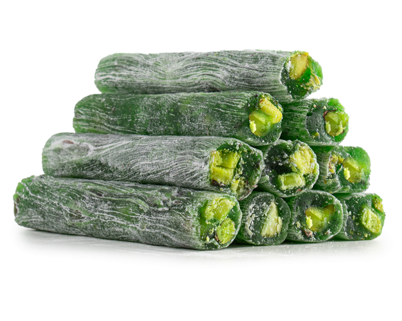Apple Flavored Pistachio Roll With Coated Suger Powder