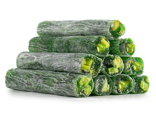 Apple Flavored Pistachio Roll With Coated Suger Powder