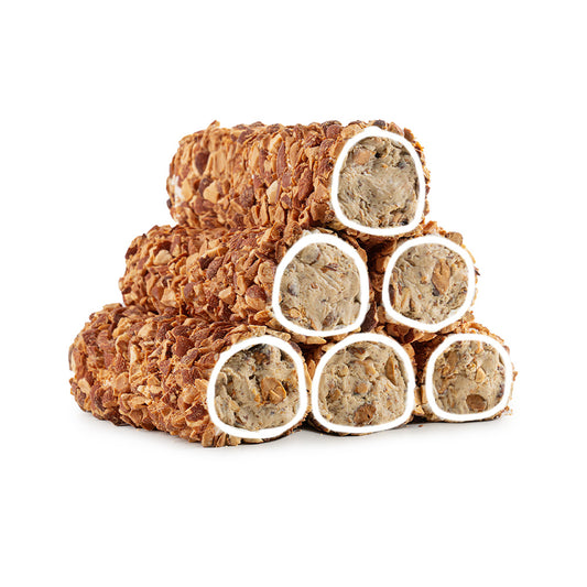 Milk Cream & Almond Filled Rolls Coated With Almond Crumbs
