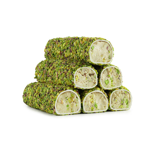 Roll With Pistachio Milk Coated With Rice Pistachio